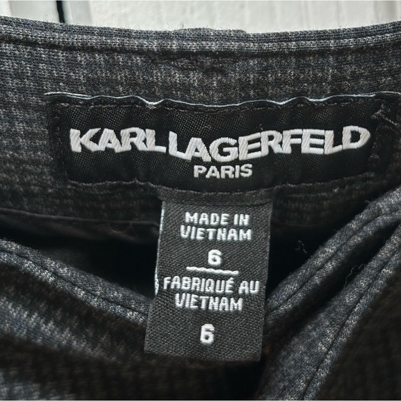 Karl Lagerfeld - Women’s Trousers Business Casual Gray and Blue Patterned Pants - Picture 7 of 8